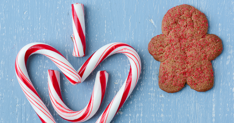 Bonhomme de pain d'épices et canne de bonbon