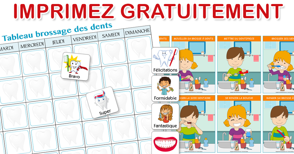 Tableau d'apprentissage de la propreté + autocollant