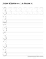 Cahier d’écriture-Le chiffre 3 Cahier d’écriture-Le chiffre 3