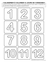 Calendrier à colorier-12 jours de consignes