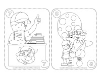 Calendrier a colorier 14 jours de rentree avec Poni