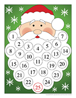 Calendrier avent-Barbe pere Noel-Couleur