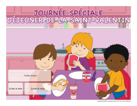 Calendrier perpétuel-Journée spéciale-Déjeuner de la Saint-Valentin