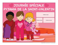 Calendrier perpétuel-Journée spéciale-Pyjama de la Saint-Valentin