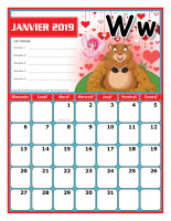 Calendrier thématique-janvier à décembre 2019