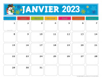 Calendriers janvier à décembre-2023