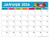 Calendriers-janvier a decembre 2026