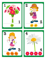 Cartes à jouer-Fleurs- jeu activité