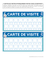 Cartes de visites à poinçonner-Visites chez le dentiste