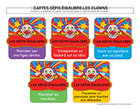Cartes defis equilibre-Clowns