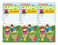 Cartes invitations-Camps de jour