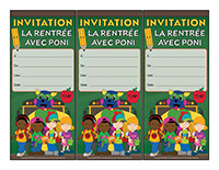 Cartons d’invitation-Rentree avec Poni