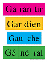 Casse-tête de mots-Lettre G Casse-tête de mots-Lettre G
