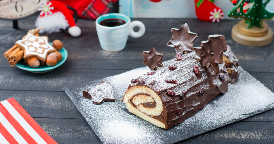 Centre de table-Buche de Noël, bricolage pour enfants.