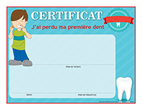 Certificat-J’ai perdu ma première dent 2018