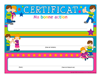 Certificat de bonne action