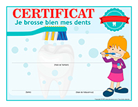 Certificat interactif-Je brosse bien mes dents