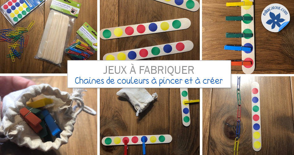 Chaines de couleurs à pincer et à créer