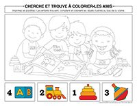 Cherche et trouve à colorier-Amis