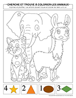 Cherche et trouve a colorier-Animaux