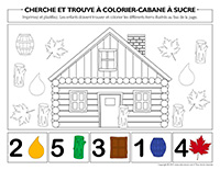 Cherche et trouve à colorier-Cabane à sucre