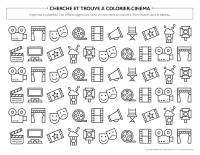 Cherche et trouve à colorier-Cinéma