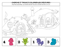 Cherche et trouve à colorier-Créatures