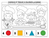 Cherche et trouve a colorier-Cuisine