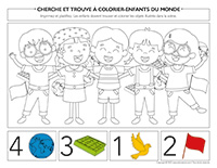 Cherche et trouve à colorier-Enfants du monde