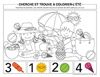 Cherche et trouve a colorier-Ete