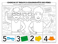 Cherche et trouve à colorier-Fête des Pères-2021