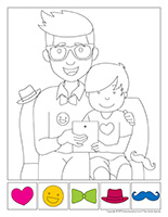 Cherche et trouve à colorier-Fête des Pères