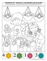 Cherche et trouve a colorier-Fleurs