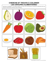 Cherche et trouve &agrave; colorier-Groupes alimentaires