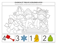 Cherche et trouve à colorier-Hiver