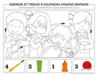 Cherche et trouve à colorier-Hygiène dentaire