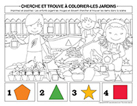 Cherche et trouve à colorier-Jardins