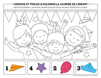 Cherche et trouve à colorier-Journée de l’enfant