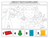 Cherche et trouve à colorier-Magie