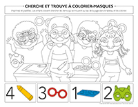 Cherche et trouve à colorier-Masques