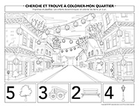 Cherche et trouve à colorier-Mon quartier