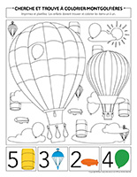 Cherche et trouve à colorier-Montgolfières