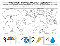 Cherche et trouve à colorier-Nuages 2025