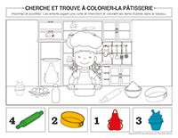 Cherche et trouve à colorier-Pâtisserie