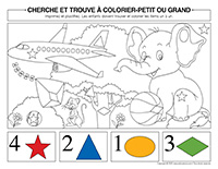 Cherche et trouve a colorier-Petit ou grand