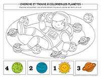 Cherche et trouve à colorier-Planètes