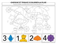 Cherche et trouve a colorier-Pluie
