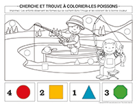 Cherche et trouve à colorier-Poissons