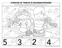 Cherche et trouve à colorier-Potager