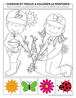 Cherche et trouve a colorier-Printemps